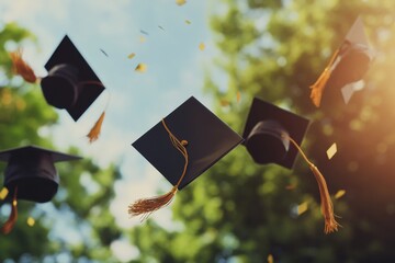 graduation season captured in a symbolic image, graduation scene, symbolic style