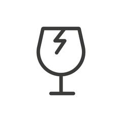 Fototapete - Broken fragile icon Simple outline vector logo