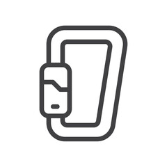 Fototapete - Carabiner icon Simple outline vector logo