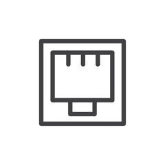 Fototapete - Ethernet port icon Simple outline vector logo