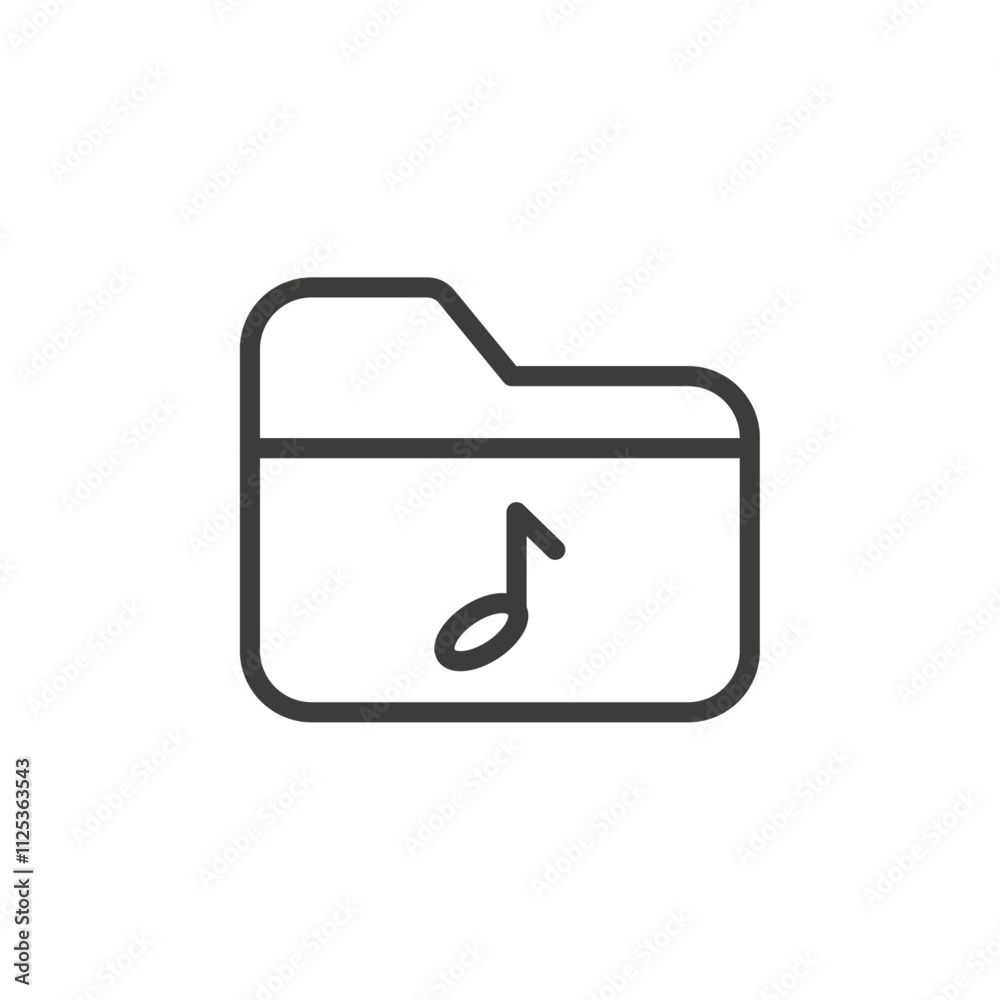 Music folder icon Simple outline vector logo Stock Vector | Adobe Stock