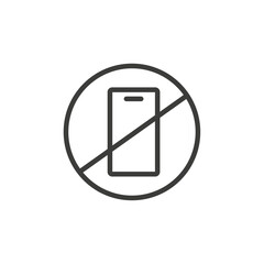 Fototapete - No phone icon Simple outline vector logo