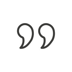 Fototapete - Quote icon Simple outline vector logo