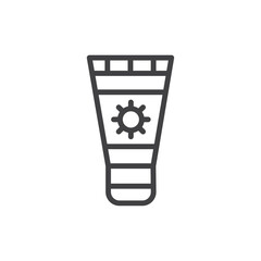 Fototapete - Sun cream icon Simple outline vector logo