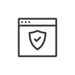 Fototapete - Website protection icon Simple outline vector logo