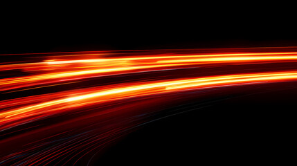 Wall Mural - 3d render, red speed neon light trail on dark background, abstract motion curve light beam of fast moving, technology concept. generative ai. Radiant. Illustration