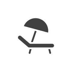 Fototapete - Beach chair icon simple vector symbol