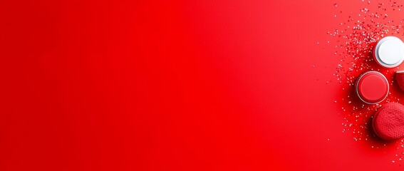 Wall Mural - abstract red, gold, and black glitter lights in a defocused background.