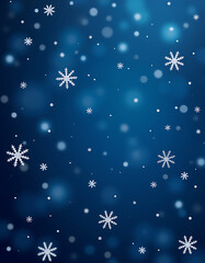 Aufkleber - Winter scene features a navy blue background with delicate white glitter snowflakes scattered across it for a festive touch._00001_