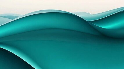 Aufkleber - Abstract teal and white smooth wave pattern