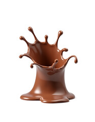 Aufkleber - Isolated liquid chocolate splash on a transparent background with a simple white background as PNG file format._00001_
