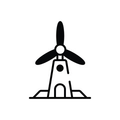 Sticker - Windmill vector icon