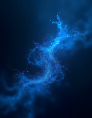 Poster - Abstract dark blue and glowing particles swirled across a textured background in a mesmerizing visual effect._00001_