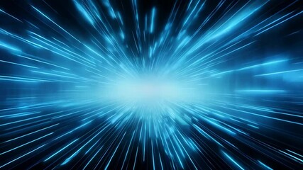 Poster - Abstract digital data tunnel. Future and futuristic technology background. Dynamic light streaks. Cybersecurity visualization