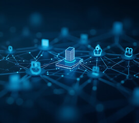 Poster - A digital background can be used to describe various technical concepts such as networks, data storage, and educational content._00001_