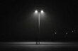 © Anat art - A lone person stands on a deserted street illuminated by streetlights, surrounded by darkness and space for words above. Generative AI