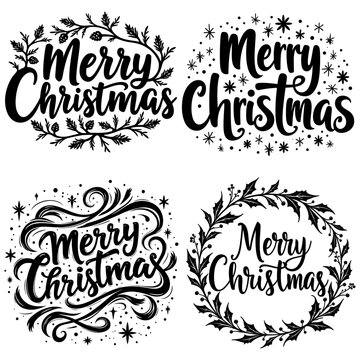 Vintage christmas stickers set