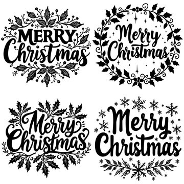Vintage christmas stickers set
