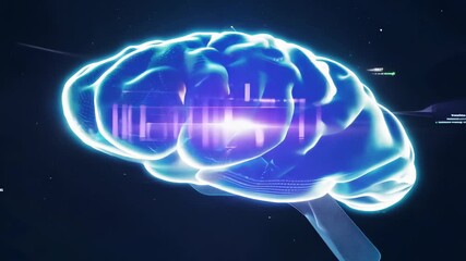 Poster - Explore the stunning fusion of technology and neuroscience in a captivating digital brain animation. Generative AI
