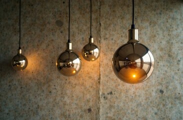 Aufkleber - Futuristic lighting design with spherical shapes and modern elegance.
