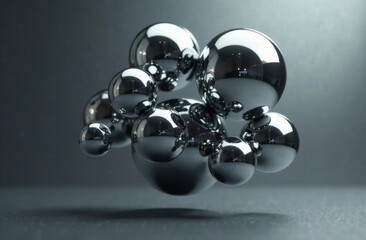 Poster - Modern metallic design blending futuristic elegance and abstract decor.

