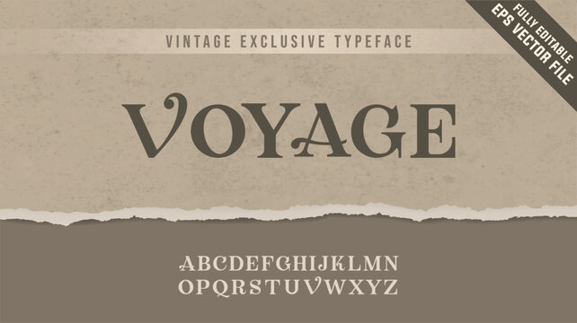 Editable Vector Vintage Alphabet Font Set. Fully Customizable Retro-Inspired Classical Typography for Unique Creative Projects and Professional Design Use