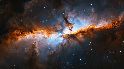 Wall Mural - Colorful space galaxy, cloudy nebula. Starry night space background.