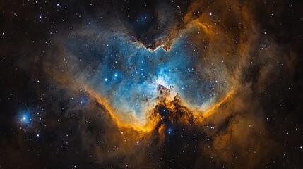 Wall Mural - Colorful space galaxy, cloudy nebula. Starry night space background.