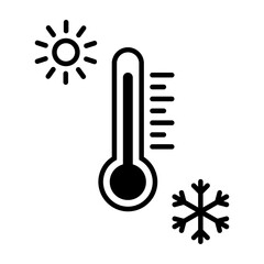 Wall Mural - thermometer with sun and snowflake icon