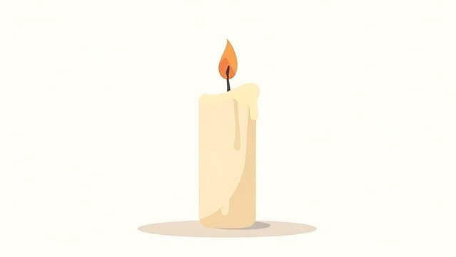 Illustration of a burning candle, it returns to the background.