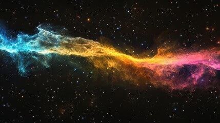 Wall Mural - Incredibly beautiful galaxy in outer space. Nebula night starry sky in rainbow colors. Multicolor outer space