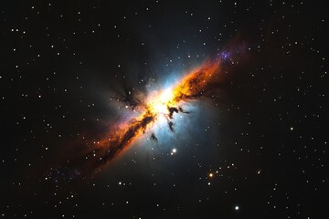 Wall Mural - Incredibly beautiful galaxy in outer space. Nebula night starry sky in rainbow colors. Multicolor outer space