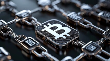Poster - Cryptocurrency innovation showcase bitcoin blockchain technology digital finance virtual environment close-up view