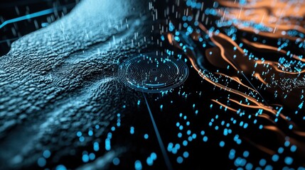 Poster - Rainfall monitoring event weather radar screen digital display high-tech environment close-up view data visualization