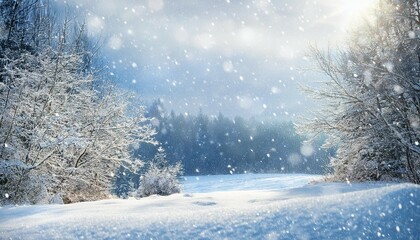 peaceful snowfall on a crisp winter day with sparkling snowflakes