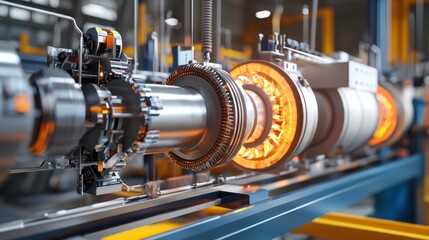 Poster - turbines spinning at a modern power generation plant industrial facility energy production clean ene