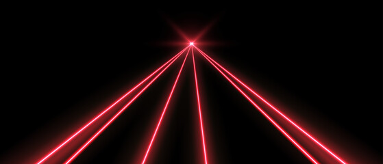 Wall Mural - red laser beams, concert or nightclub spotlights light effect. lasers in motion, abstract perspectiv