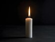 ©  Sokimimi Studio - Burning White Candle in Dark   Hope  Remembrance  Peace