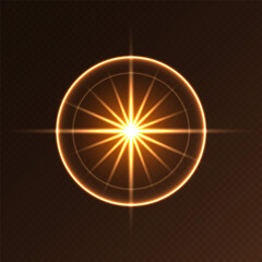 Wall Mural - sunlight flare, glowing shiny sparkle, lens flare effect, bright glimmering glare. vector illustrati
