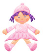 © Yulia Zelinskaya - Cute soft doll toy in pink dress with bow on hair