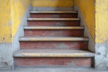 Poster - A curious cat sits on the steps of a building, looking out into the distance
