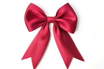 Poster - A bright red bow sits alone on a clean white surface, perfect for adding a pop of color to any design