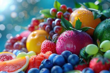 Poster - A close-up shot of various fruits arranged together