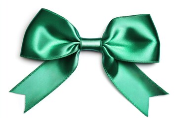 Poster - A simple yet elegant green bow sitting on a clean white background