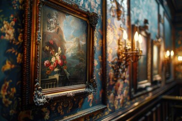 Aufkleber - A beautiful painting hung on a wall