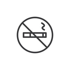 Wall Mural - No smoking cigarette icon Vector logo outline