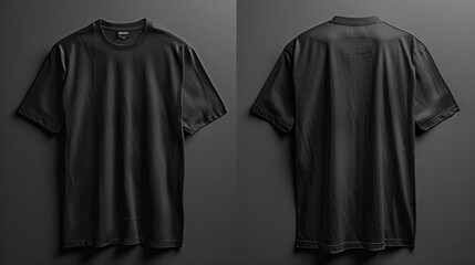 Poster - Two black t-shirts hanging on a wall, perfect for fashion or interior design photography
