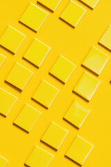 Poster - Close-up shot of a yellow wall featuring geometric squares