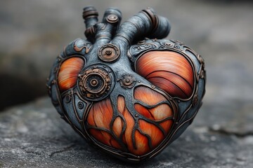 Aufkleber - A heart-shaped object sits atop a rock in a natural setting