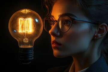 Aufkleber - A person holding a light bulb, possibly used for creative or decorative purposes